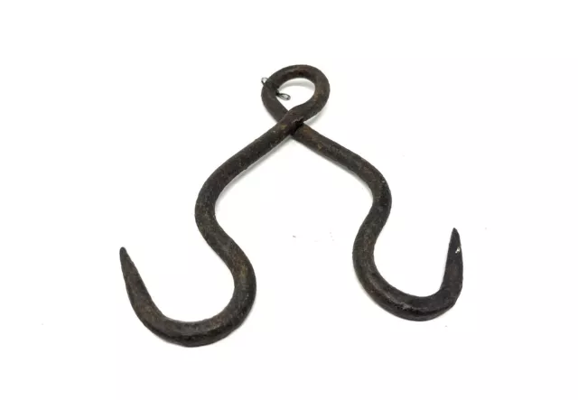 Vintage Blacksmith Made Wrought Iron Gambrel Well Hook