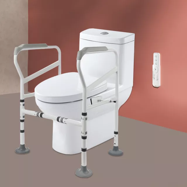 WC ayuda para levantarse soporte de inodoro bastidor de soporte altura ajustable acero al carbono