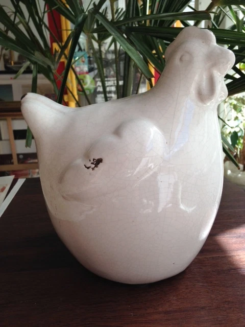 Déco lapin en céramique blanc, lapin buste décoration de