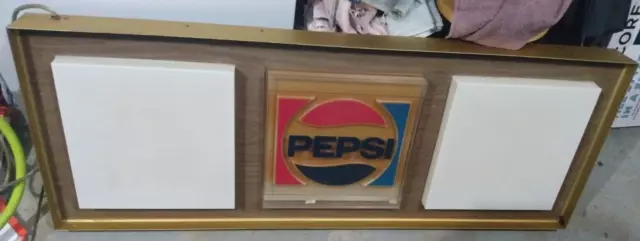 VERY RARE VINTAGE 70'S LIGHT UP PEPSI COLA SIGN MENU BOARD (Working Condition)