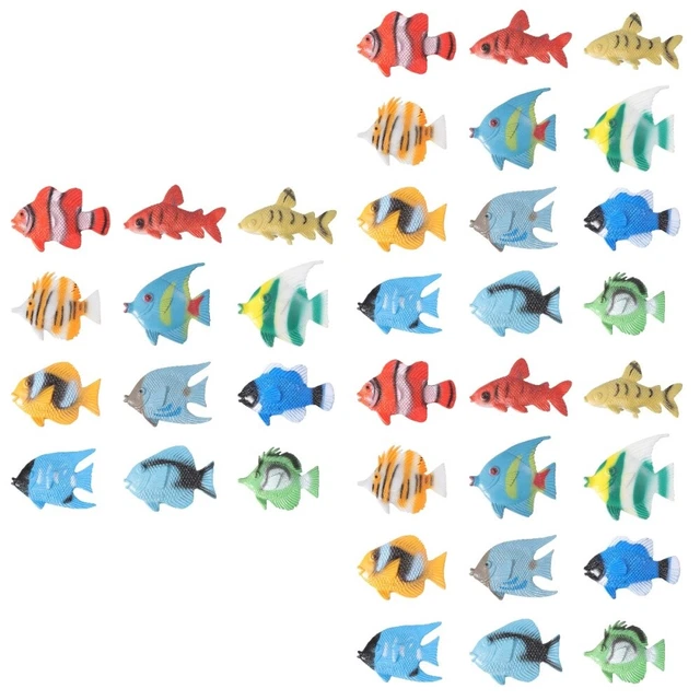 Confezione da 3 piccoli animali marini giocattolo sotto la festa pesce artificiale acquario serbatoio bambino