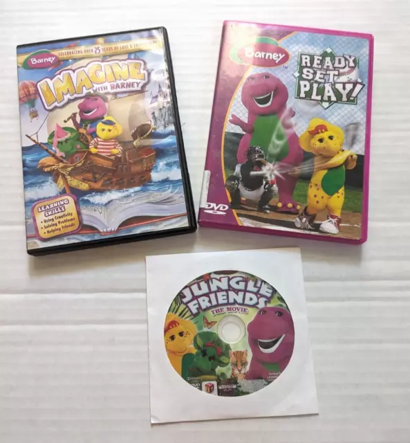 BARNEY AND FRIENDS Set of 3 DVD Ready Set Play, Imagine, Jungle Friends ...