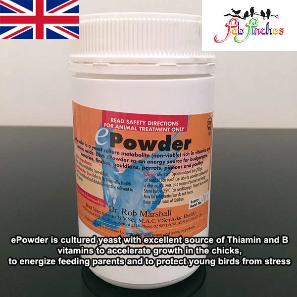DR MARSHALL E Powder 100g Bird Breeding Vitamin Supplement Finches ...