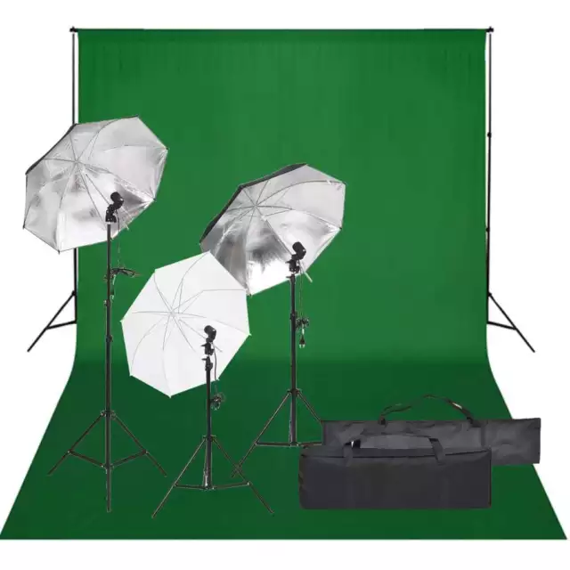 Kit de studio photo avec éclairage et toile de fond vidaXL