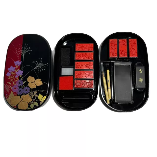 Daiso Japanese Calligraphy set. Writing brush, Inkstone and ink stick. B8