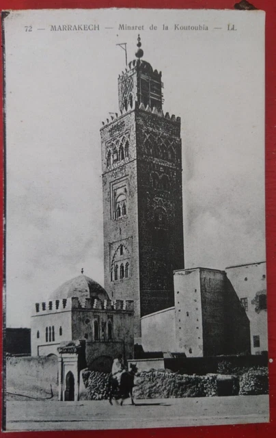 CPA ANCIENNE CARTE POSTAL MAROC debut 1900 MARRAKECH MINARET DE LA KOUTOUBIA