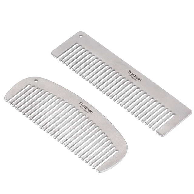 Pettine in titanio per capelli e barba strumento di toelettatura leggero e portatile