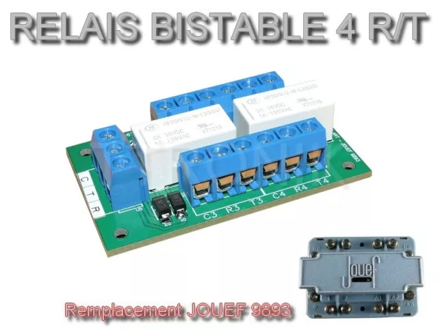 #9032Ap - Platine Relais Bistable 12V 4 Rt - Remplacement Jouef 9893