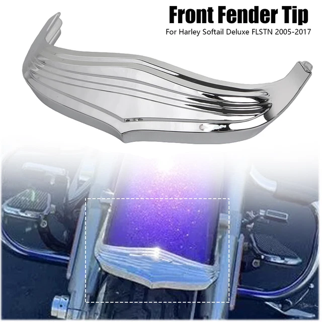 BID4ZE Black Motorcycle Lower Front Fender Tip Trim For Harley Softail Deluxe FLSTN/Deluxe EFI FLSTNI 2005-2017