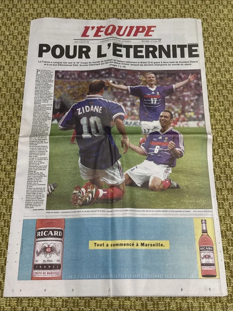 Journal l'équipe 13 juillet 1998 - Coupe du monde