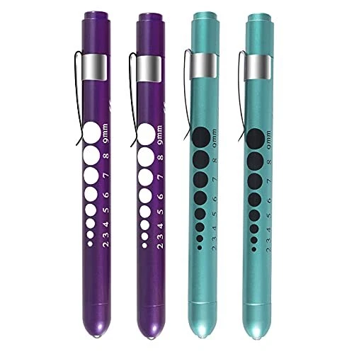 ALMOCN 4 Pack Pen LightNurse Medical Reusable LED Penlight White Light with P...