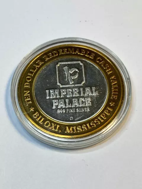 Imperial Palace Las Vegas $10 Dollar Gaming Token .999 Fine Silver