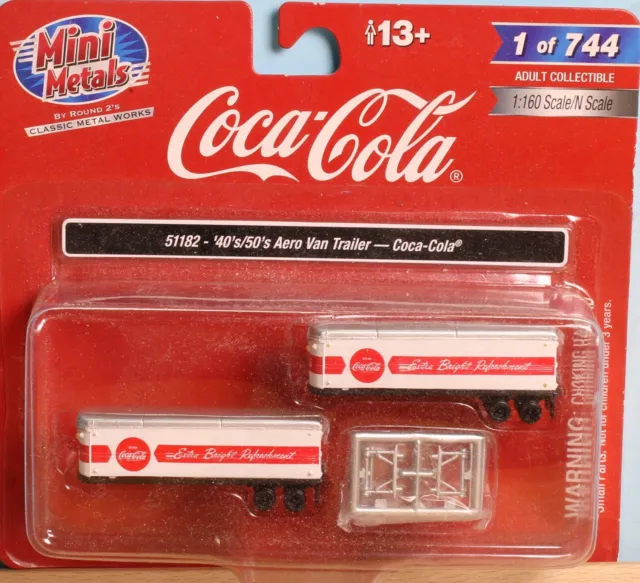 CMW 51182-Spur N / Maßstab 1:160- 2er Set 40´/ 50´ Aero Van Trailer Coca Cola