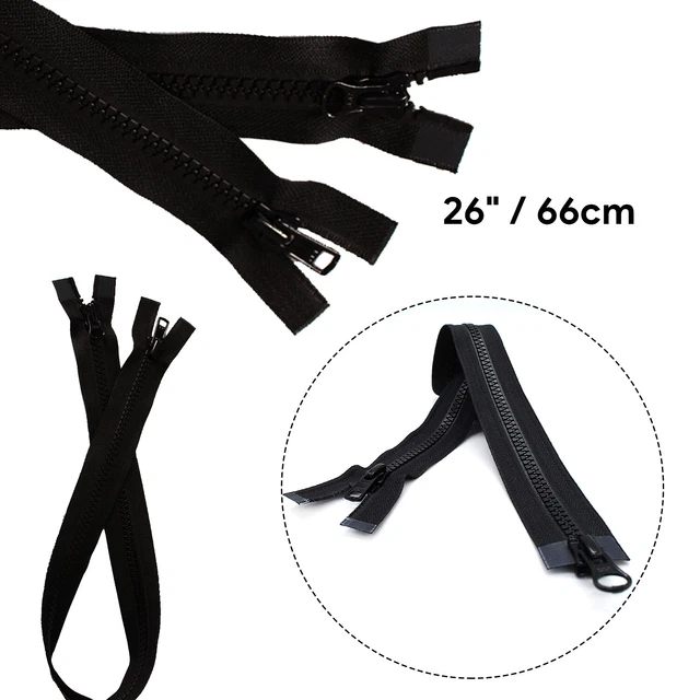 Fermeture Éclair Double Sens 55 Cm - Double Curseur - Taille #5 - Pour Vêtements, Doudounes, Sacs - Plusieurs Couleurs