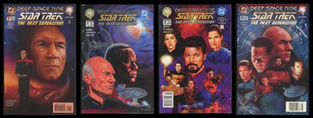Star Trek Next Generation Deep Space Nine Comic Set Parts 1-2-3-4 Lot DC Malibu