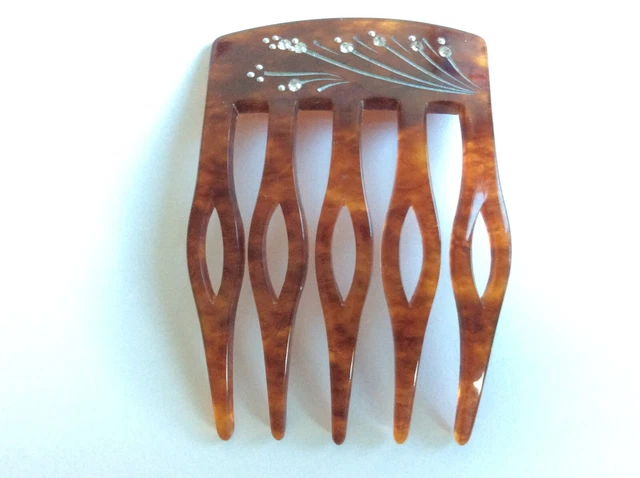 Peigne Décoratif Bronze Avec Camée Squelette Et Cabochon Noir - Style Gothique - Neuf Avec Étiquettes