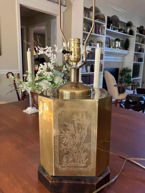 Vintage Wildwood/Frederick Cooper Asian Chinoiserie Brass Table Lamp