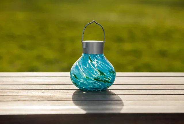 Solar Glass Tea Lantern - Mint