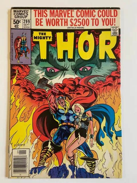The Mighty Thor Vol. 1 # 299 Marvel Comics 1980 Superhero Adventure Comic Book 