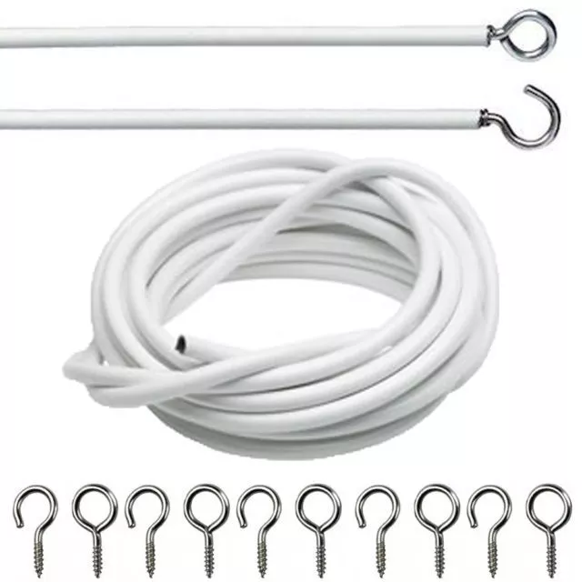 CURTAIN HOOKS & Eyes For Voile / Net Curtain Wire Hook And Eye