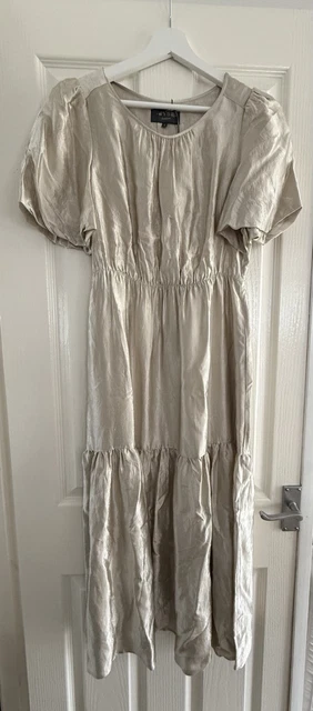 WYSE GOLD ESME Hammered Satin Midi Tiered Dress - Size 1 (UK 8) 31.12 - PicClick UK WYSE GOLD ESME Hammered Satin Midi Tiered Dress - Size 1 (UK 8) 31.12 - PicClick UK