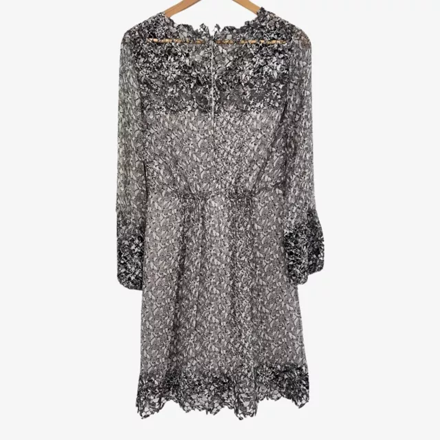 Elie Tahari Tally Gray Silk Embroidered Trim Dress S ($498) NWT 3