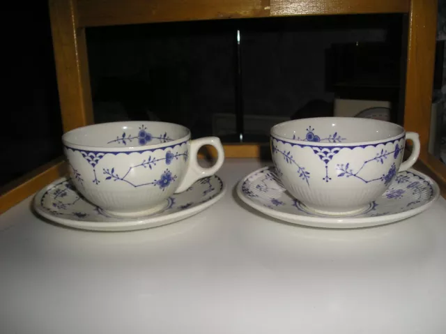 Furnivals  denmark 84  England  2 sets of  tea cups and saucers vgc