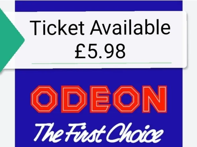 Odeon cinema ticket £5.98 99p No Reserve (read description).❤️❤️❤️❤️❤️❤️❤️❤️❤️😍