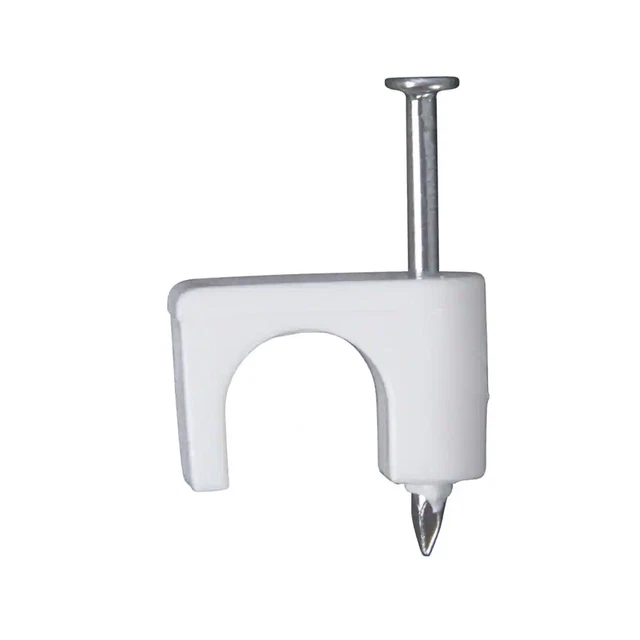 1/4 In. Polyethylene Coaxial Low Voltage Wood Staple, White (100-Pack)