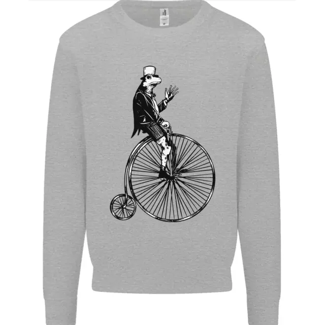 Cycling a Frog Riding a Penny Farthing Mens Sweatshirt Jumper