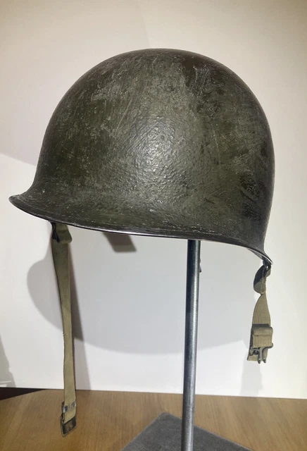 Casque M1 US WW2 Réplique – Acier Vert Militaire + Filet Camouflage, Jugulaire Toile, Sangle Œil De Chat Fluorescent, Taille Réglable 56-62 Cm