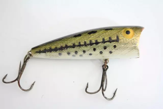 Vintage Rebel Pop R Topwater Fishing Lure￼ Holographic Teal White