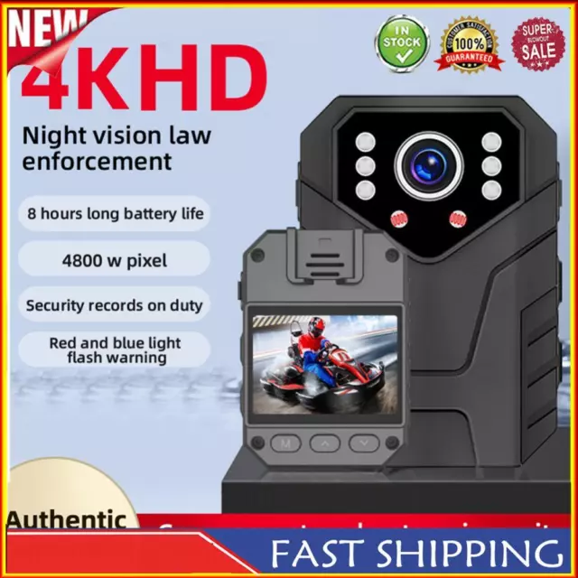 1080P HD Body Camera Wearable 1800mAh Night Vision DV Action Cam with Back Clip