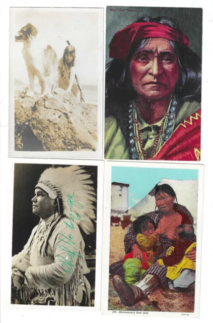 Lot of 24 Indian Native American Postcards Navajo Cherokee Pima Acoma