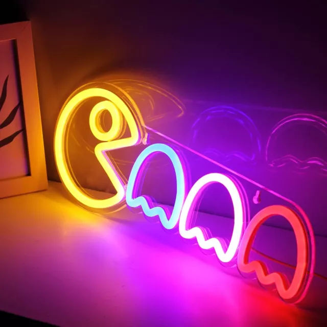 Game LED Neon Sign Night Light USB Power Hanging Wall Lamp Home Party Bar Decor