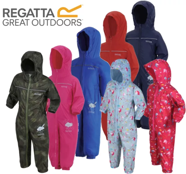 Regatta Puddle Rain Suit Waterproof All In One Childrens Kids Childs Boys Girls