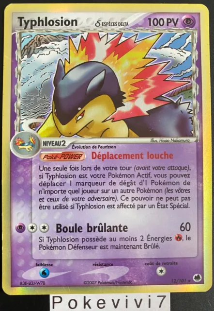 Carte Pokemon TYPHLOSION 12/101 Holo Bloc EX Ile des Dragons FR