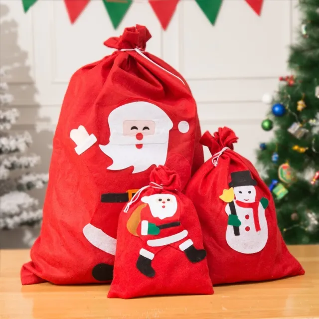 Large Christmas Hessian Santa Sack Drawstring 70x51cm Bag Xmas Present Gift Bags