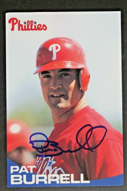 Pat Burrell 2000-08 Philadelphia Phillies Signed Autograph 4x6 Stats Card