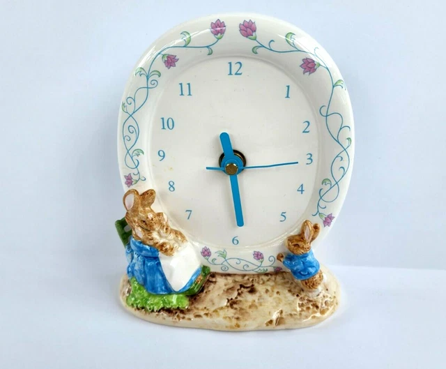Vintage Peter Rabbit Mrs Rabbit Schmid Clock 1992 Untested Battery Operated