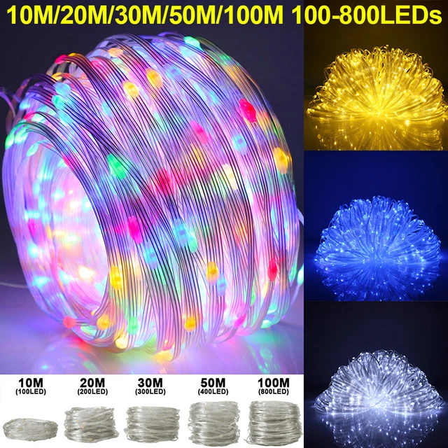DIY 10/20/50/100/200LED Micro Copper Wire Fairy String Lights Home Xmas USB Plug