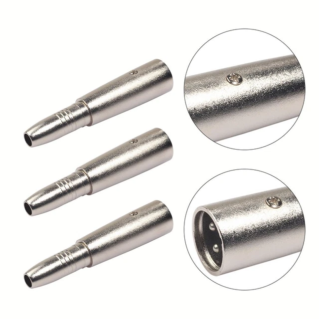 Secure Locking Design 3PCS XLR Male to 1/4"" Female Adapter Con