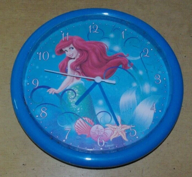 Disney Sirenetta Ariel orologio da parete bambini camera da letto orologio al quarzo 25 cm diapositiva.