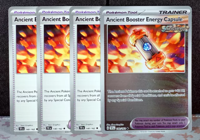 4x Ancient Booster Energy Capsule - 140/162 - Temporal Forces - Trainer - NM/M