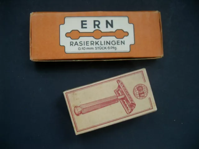 Vorkrieg Alte Verkaufsverpackung Tante Emma Laden Rasierklingen  Rasierhobel OVP