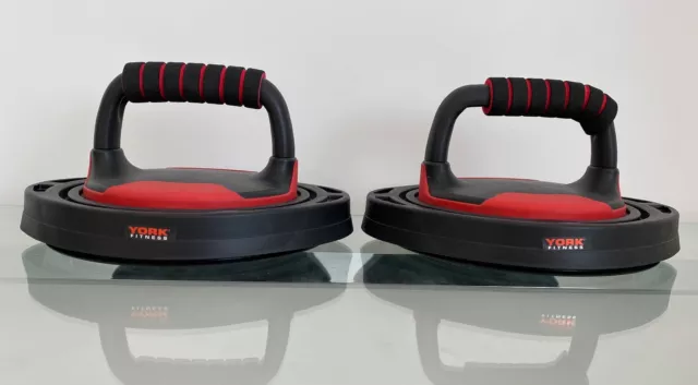 York - 2-in-1 Rotating Push Up Stands - Black & Red - Brand New