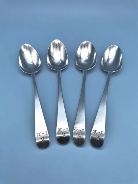 Set Of Four George Iii Sterling Silver Teaspoons, Stephen Adams, London, 1784