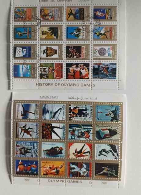 2 x Block Sport Olympiade AJMAN und UMM AL QIWAIN Kleinbogen Briefmarken