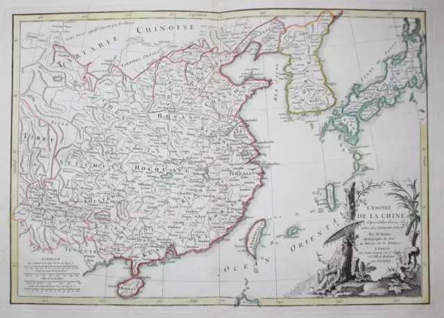 China Chine Korea Japan Asia Asien Karte map carte Kupferstich Bonne 183337