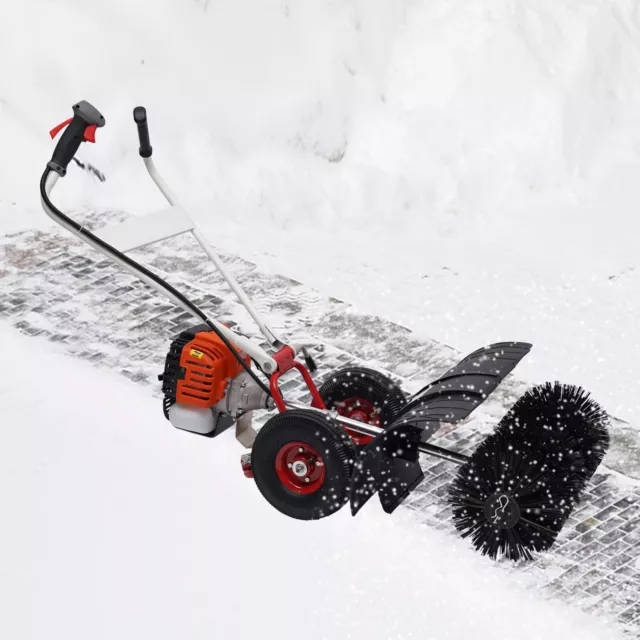 52cc  2 Stroke Gas Power Broom Sweeper Driveway Turf Grass Snow Cleaning USA